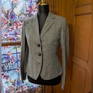 J. Crew Gray Women's Blazer with Brown Buttons